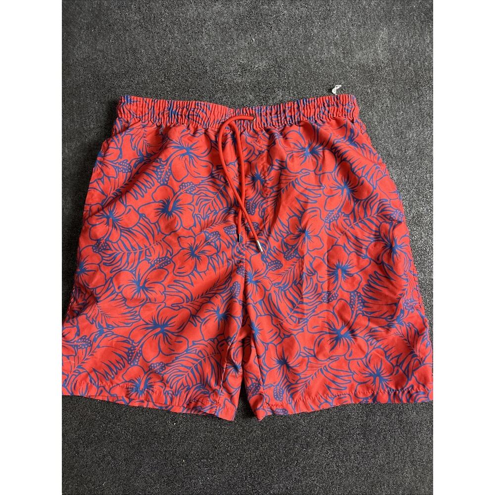 Real Essentials Swimming Trunksred Flower Print BNWOT Size M